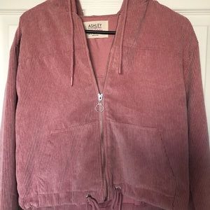 Pink Corduroy Zip Up Jacket